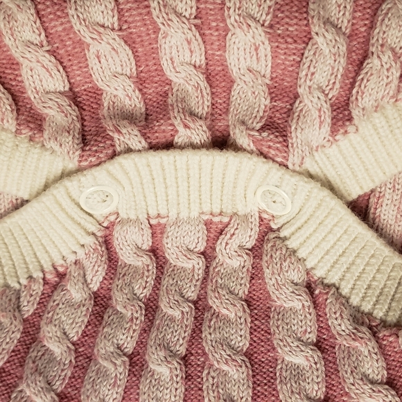 Cat And Jack 12 Month Pink and Cream Knit Baby Romper - Picture 6 of 8